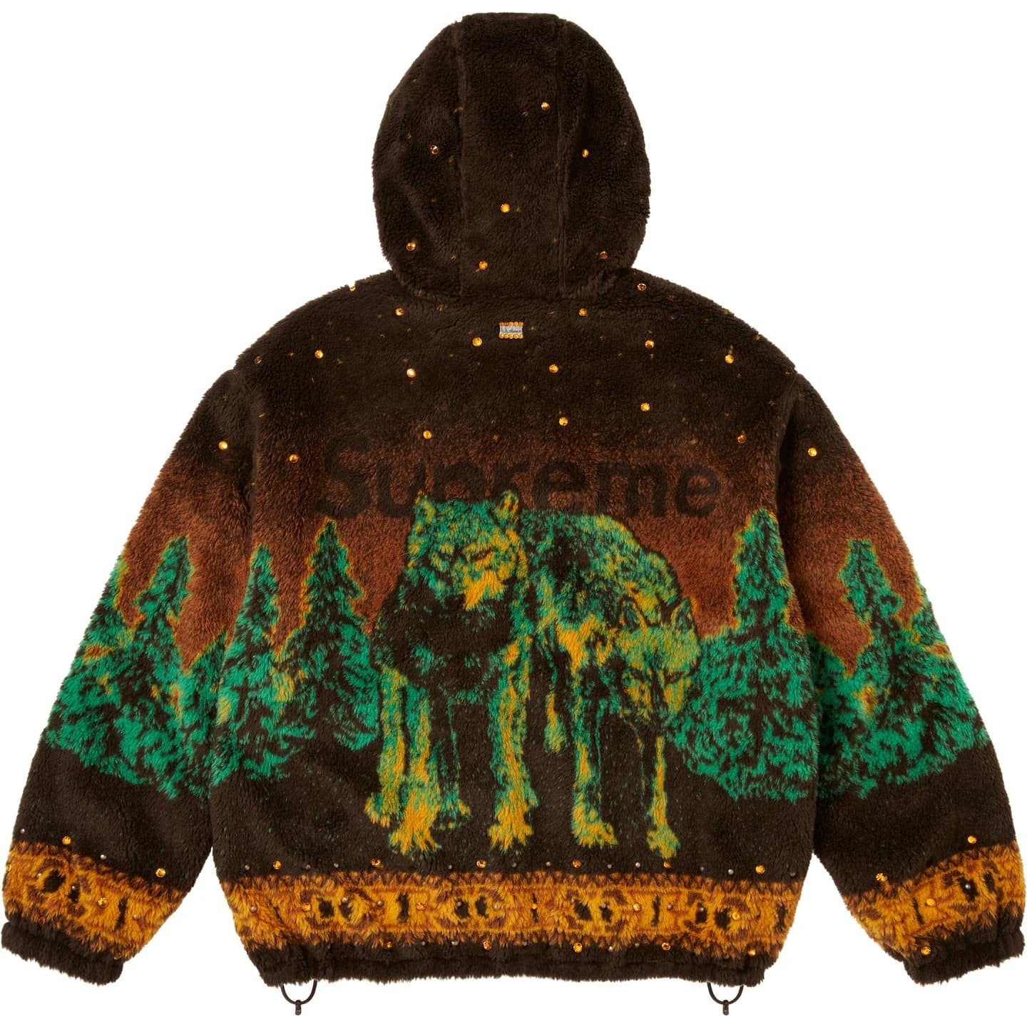 Supreme B.B. Simon Reversible Hooded Fleece Jacket Brown