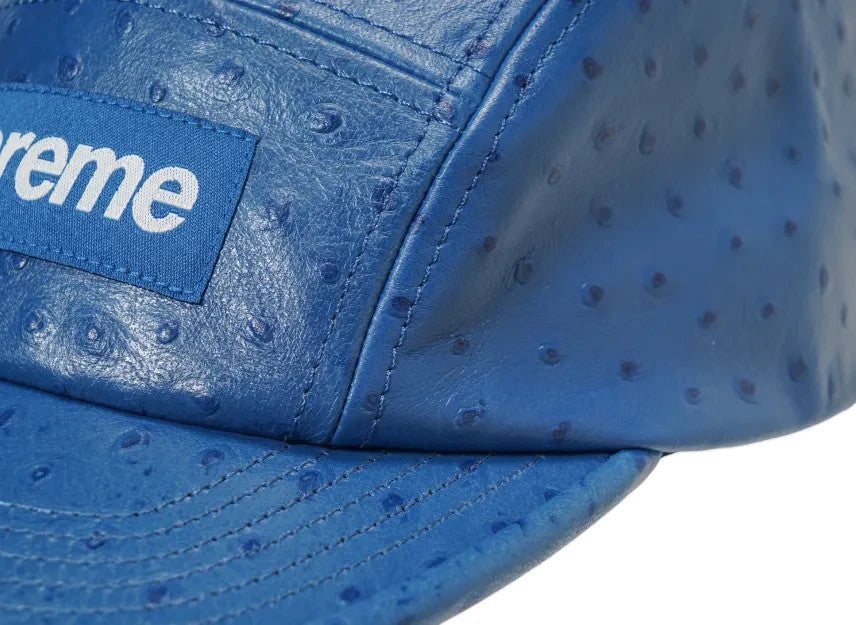 Supreme Ostrich Embossed Leather GORE-TEX Camp Cap "Blue"