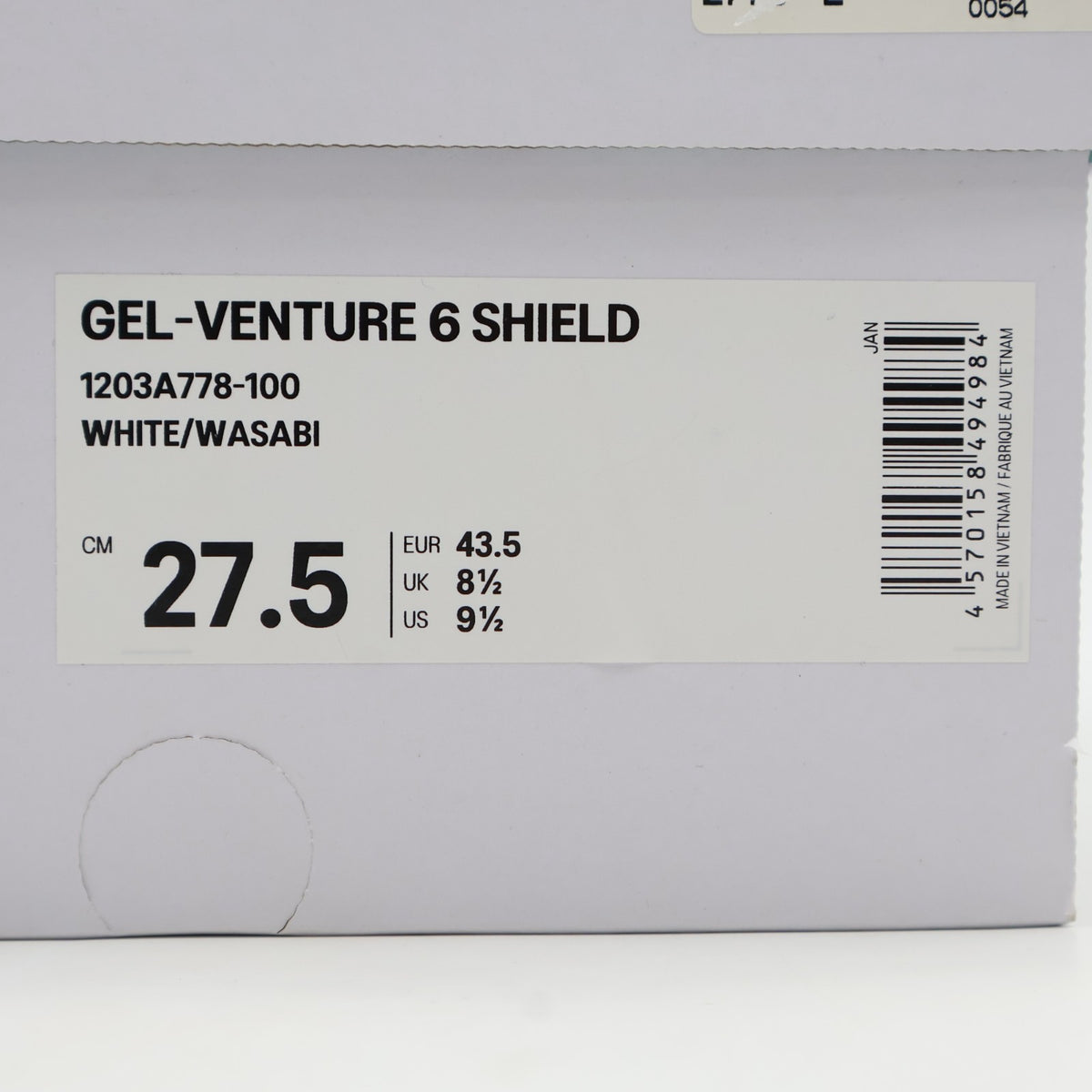 1203A778-100 Hidden NY Asics Gel-Venture 6 Shield White Wasabi (Men's)