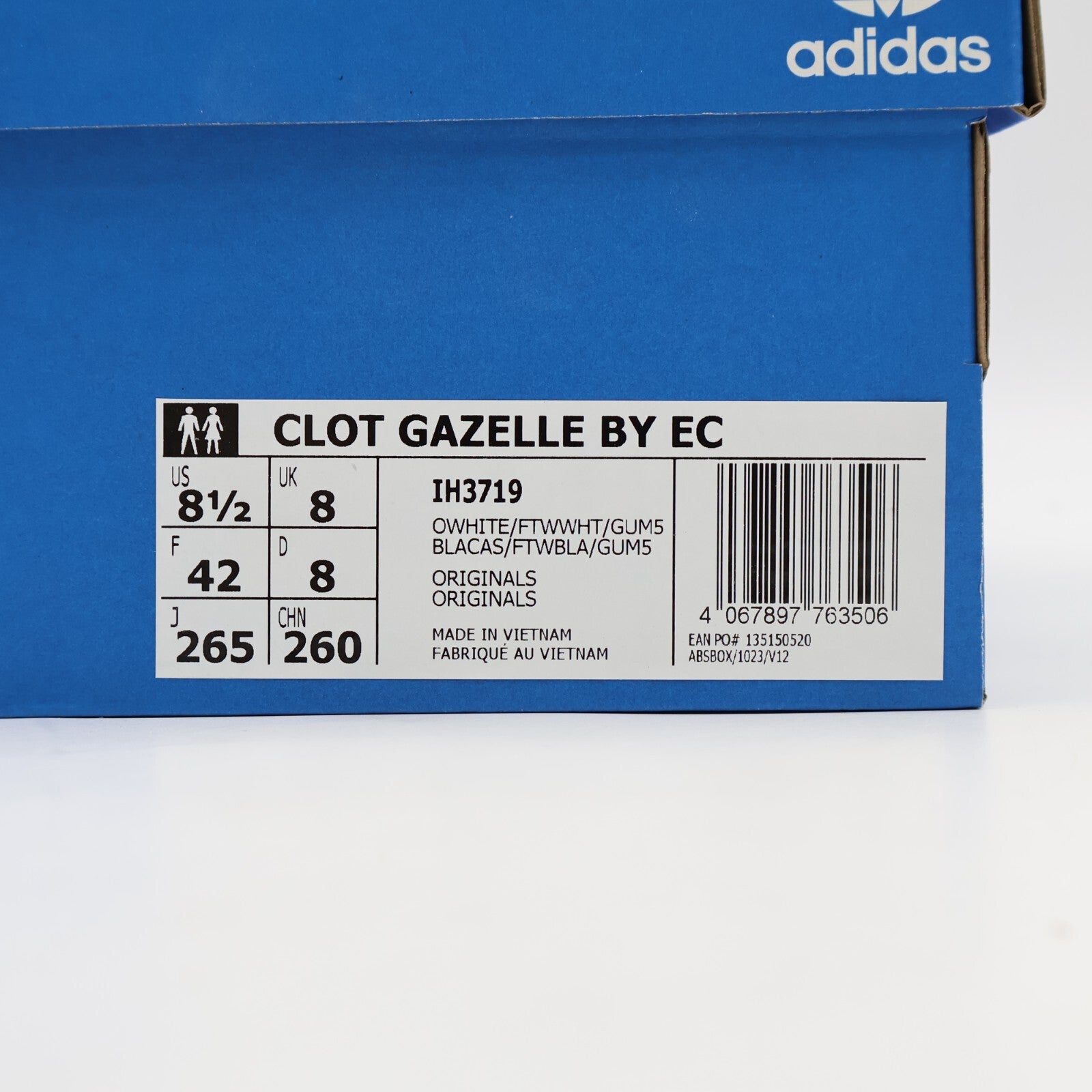 IH3719 CLOT adidas Originals Gazelle OG by Edison Chen Off White (Men's)