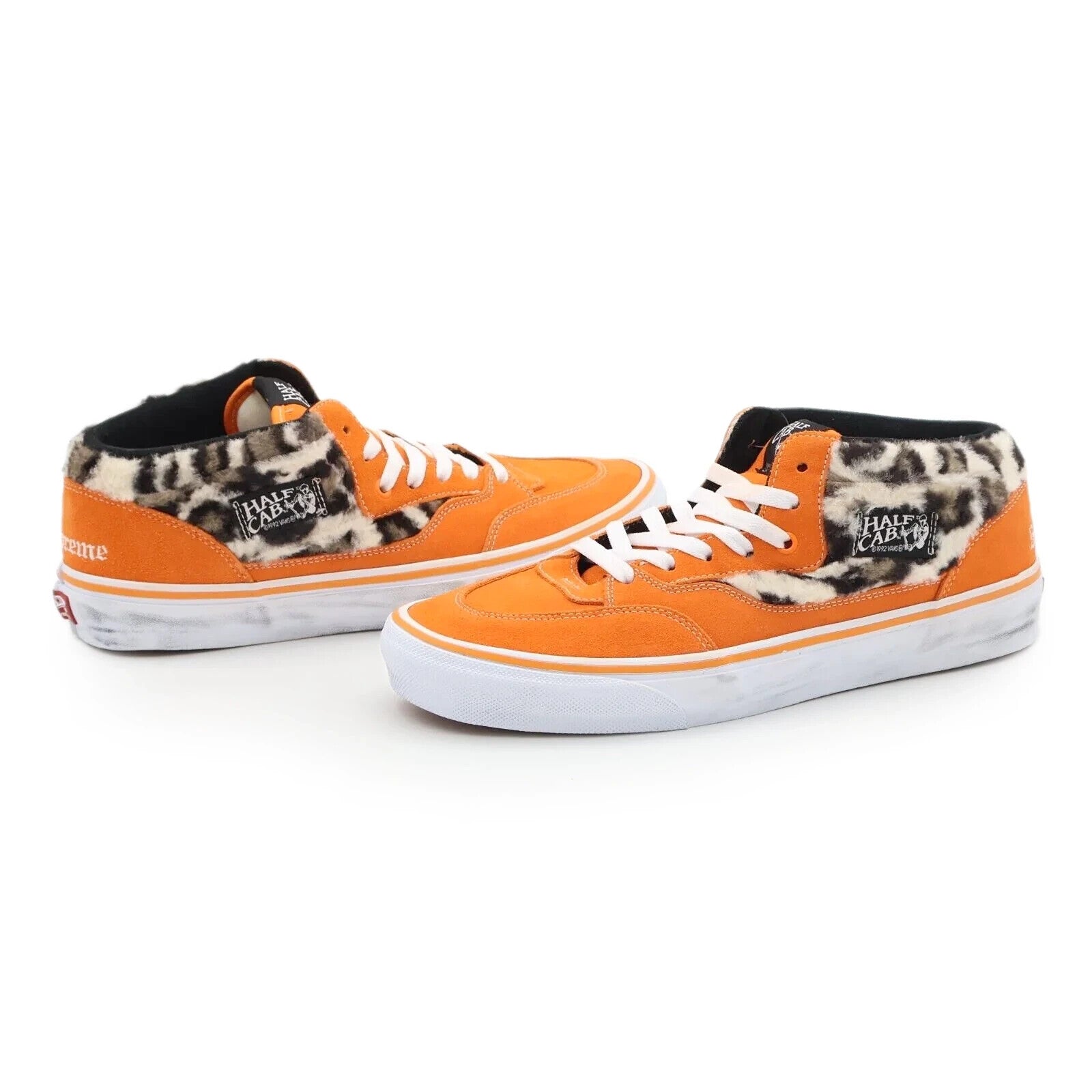 VN0A5KYAORA Supreme Vans Leopard Half Cab Orange White Brown (Men's)