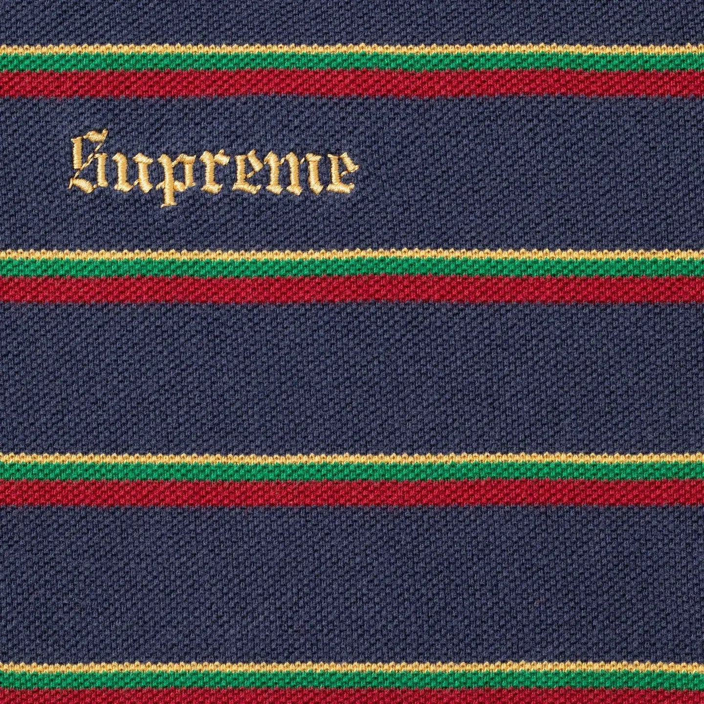 Supreme Washed Stripe Polo Navy