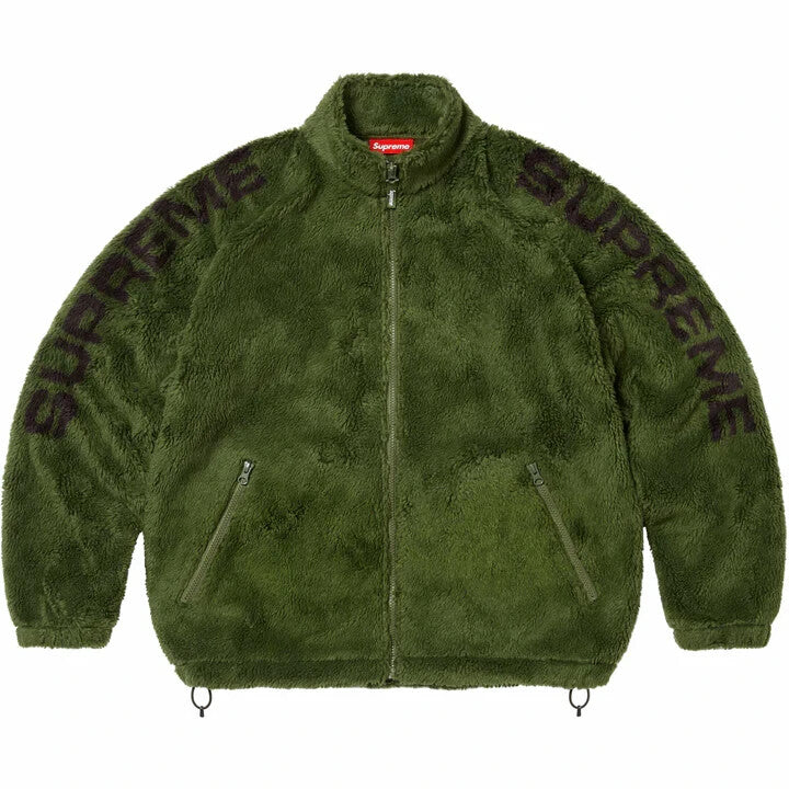 Supreme Shoulder Logo Fleece Jacket Green