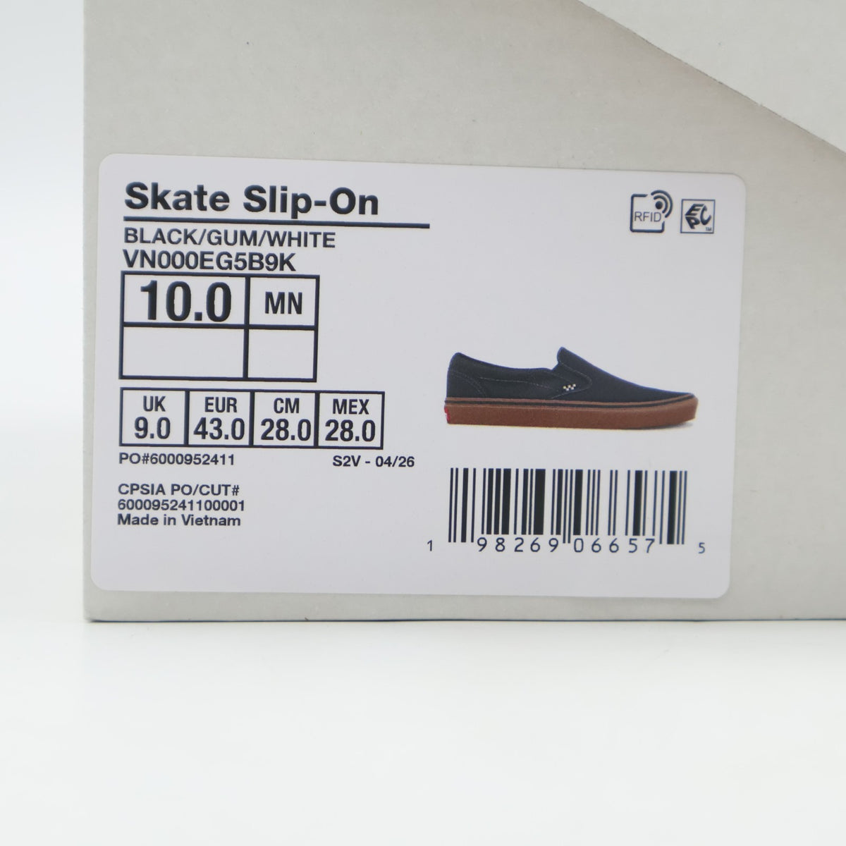 VN000EG5B9K Vans Skate Slip-On "Black/Gum" (Men's)