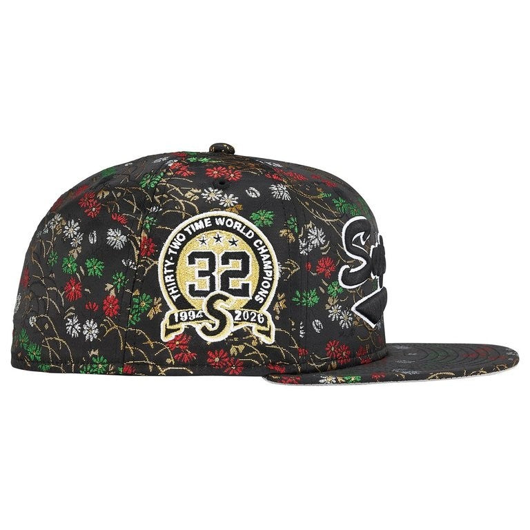 Supreme Floral Jacquard New Era Black