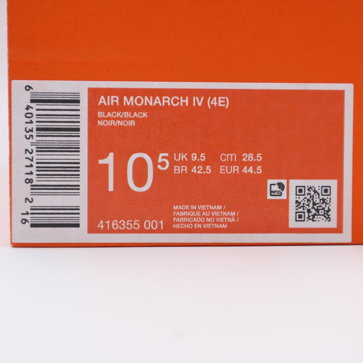 416355-001 Nike Air Monarch 4 4E Black (Extra Wide) (Men's)