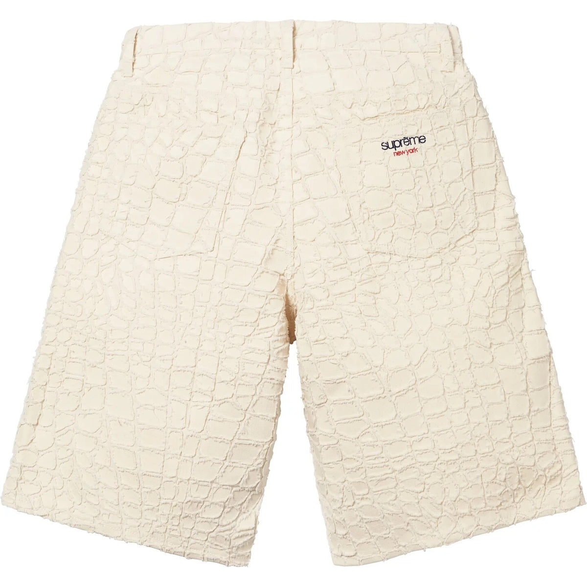 Supreme Frayed Croc Baggy Denim Short Natural