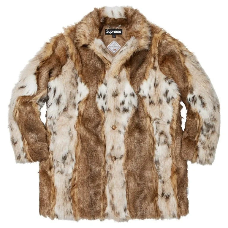 Supreme Lynx Faux Fur WINDSTOPPER Overcoat Tan
