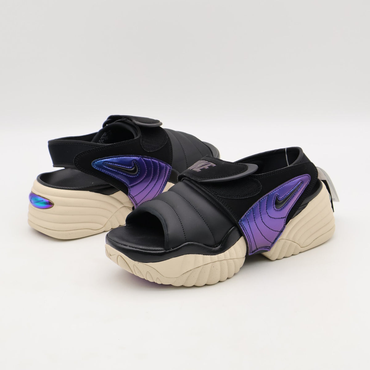 DV2136-900 Nike Air Adjust Force Sandal Black and Sanddrift (Women's)