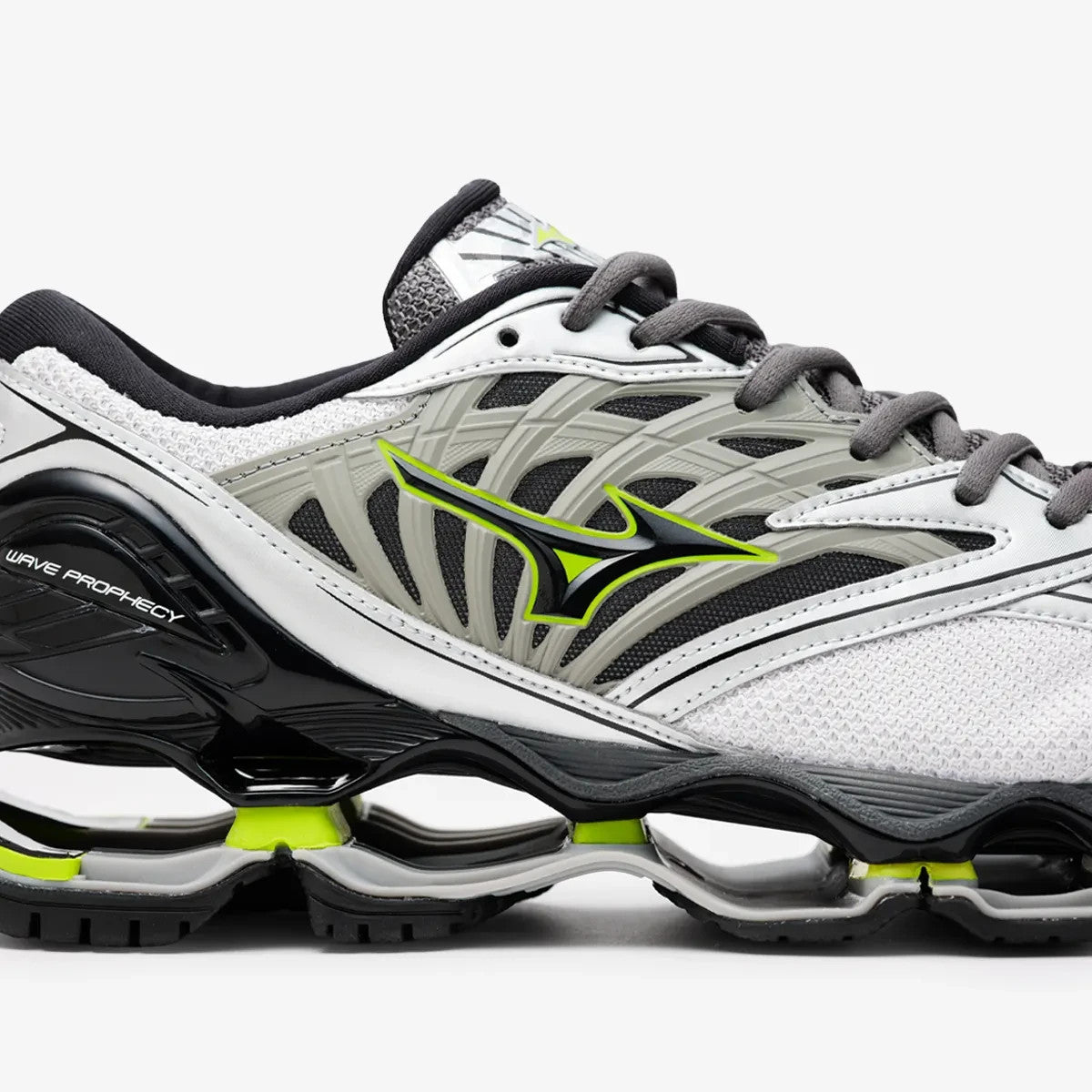 D1GA333711 Mizuno Wave Prophecy LS "Light Grey/Black/Lime Green" (Men's)