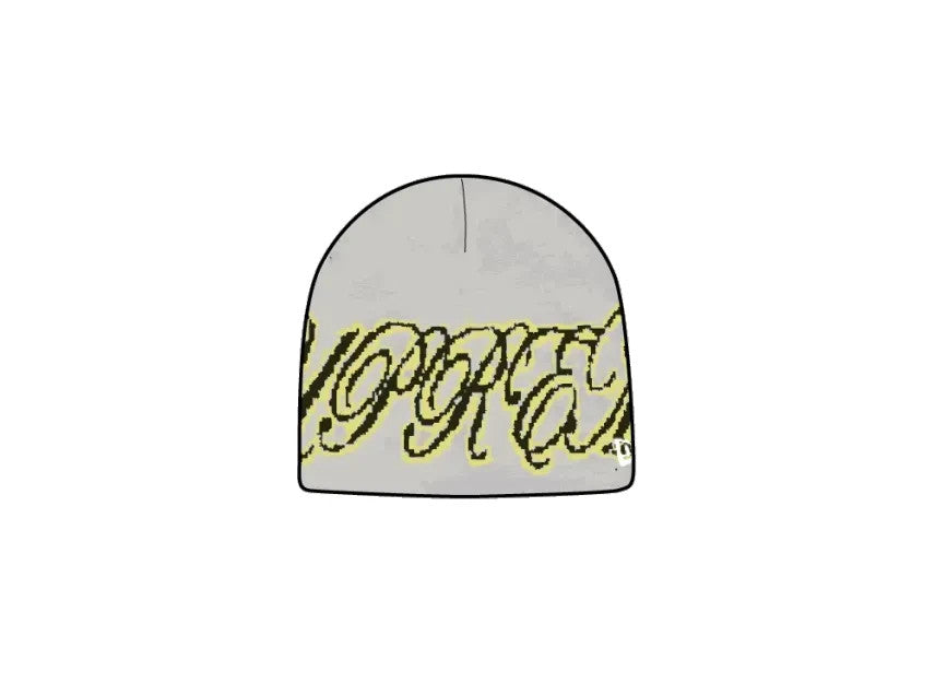Supreme New Era Cursive Beanie "Grey"