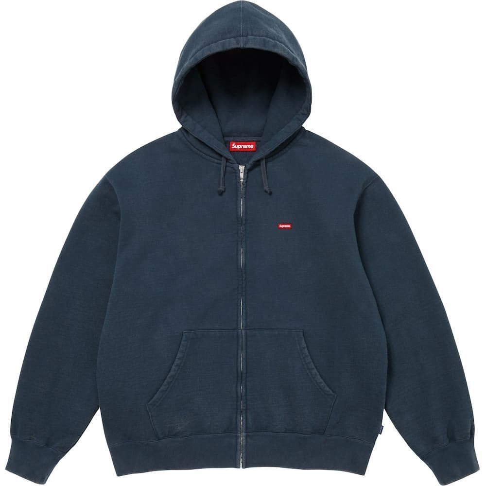 Supreme Small Box Zip Up Hooded Sweatshirt Navy (26FW)
