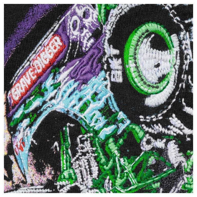 Supreme Grave Digger Zip Up Hooded Sweatshirt Black