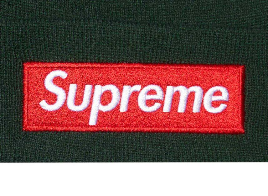 Supreme New Era Box Logo Beanie Dark Pine