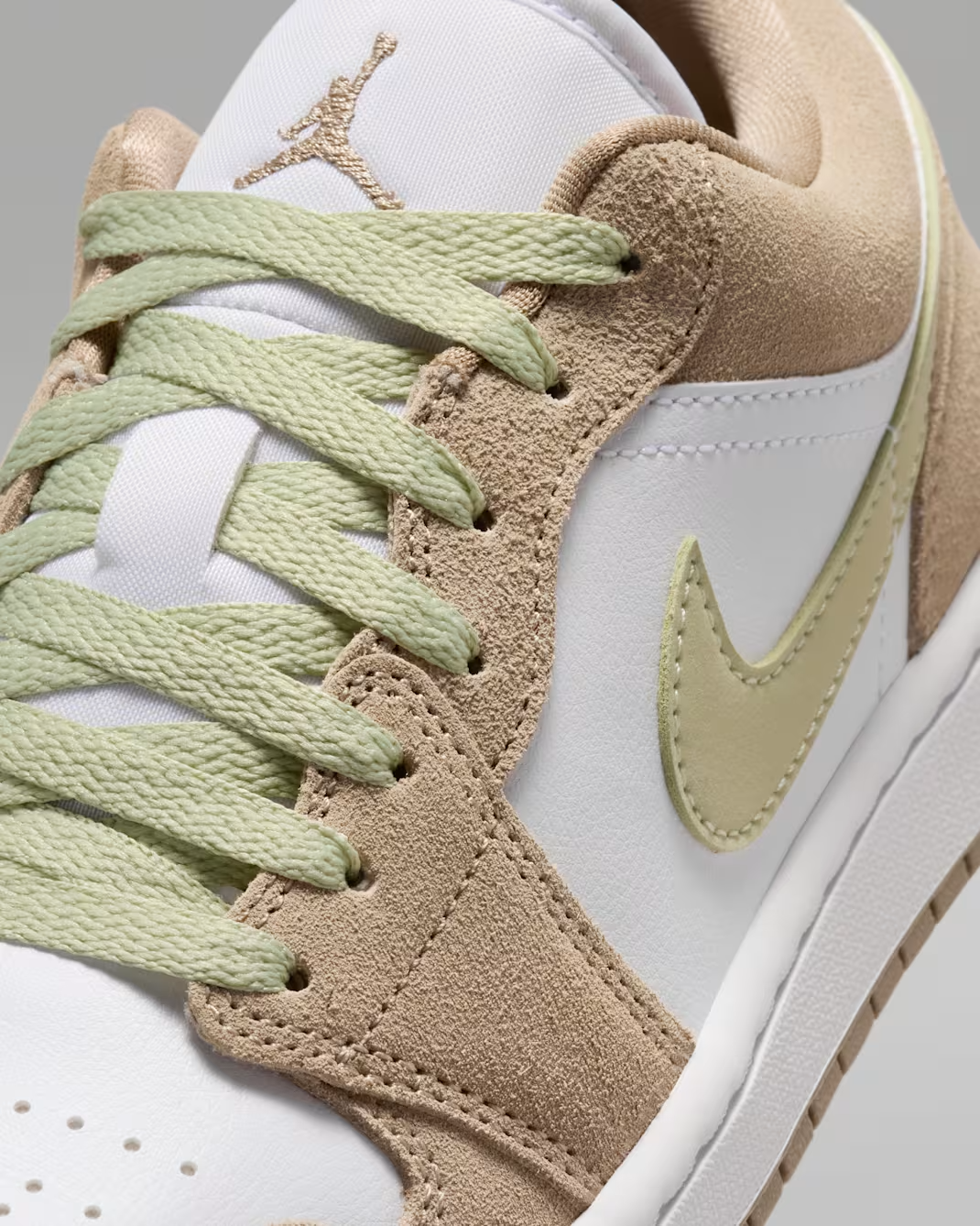DC0774-204 Nike Air Jordan 1 Low Khaki/Olive Aura (Women's)