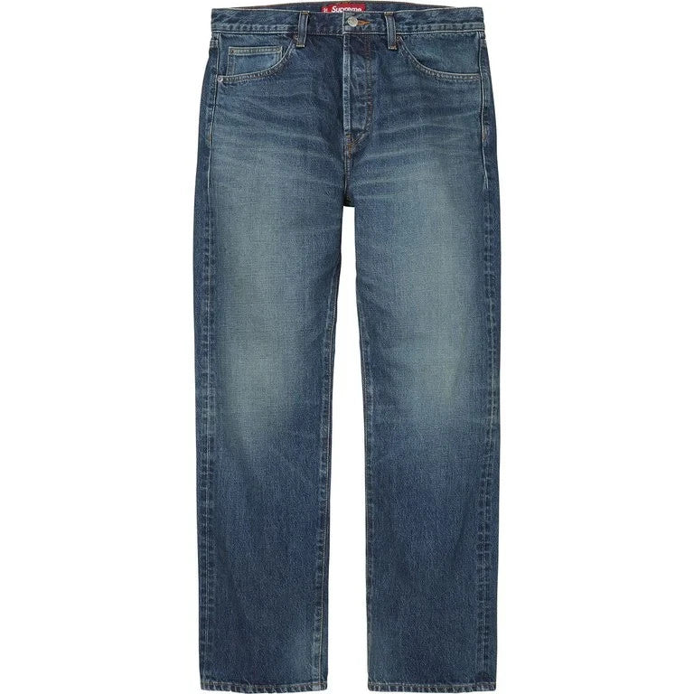 Supreme Slim Straight Selvedge Jean Washed Indigo