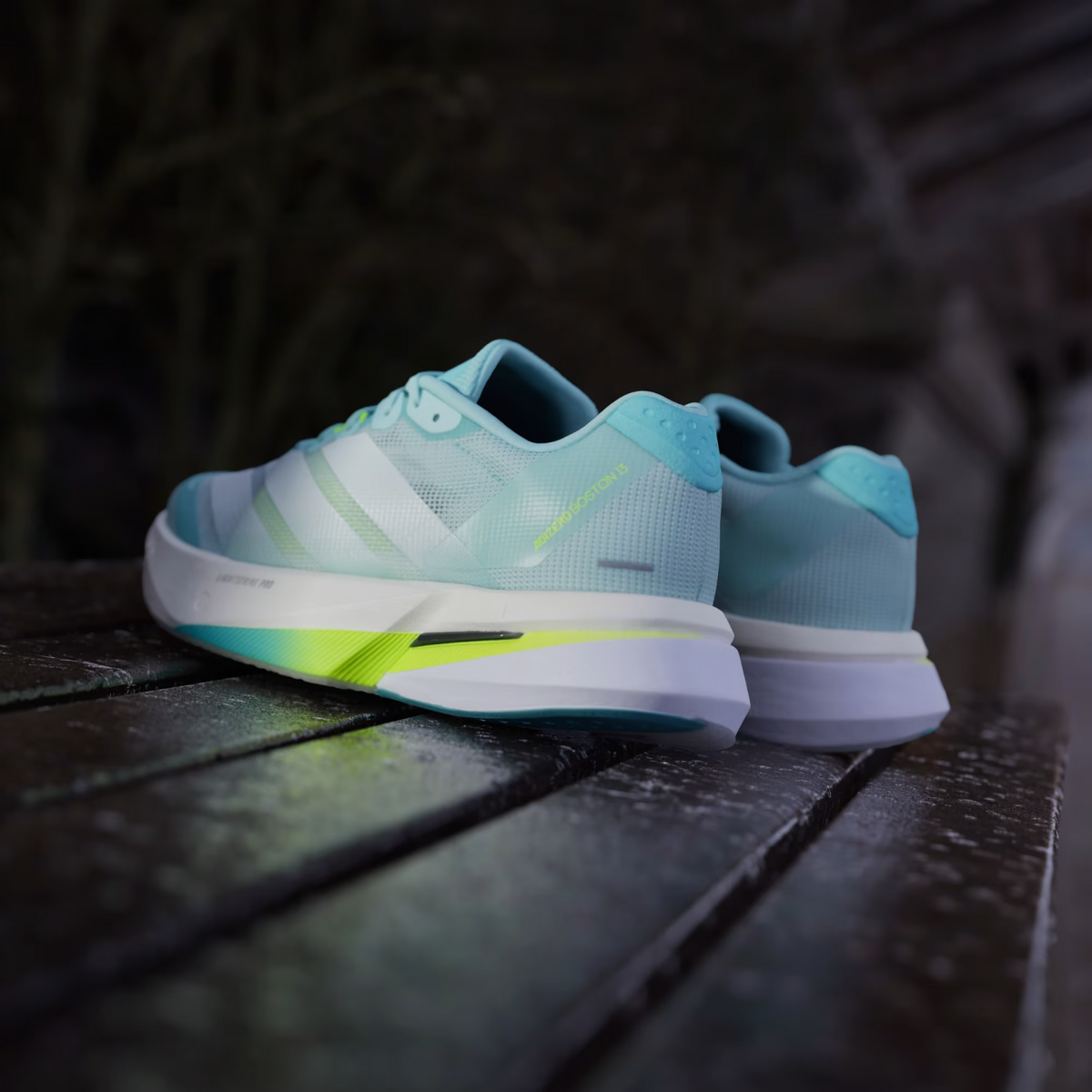 JS4957 adidas Adizero Boston 13 Blue/Zero Metalic/Lucid Lemon (Women's)