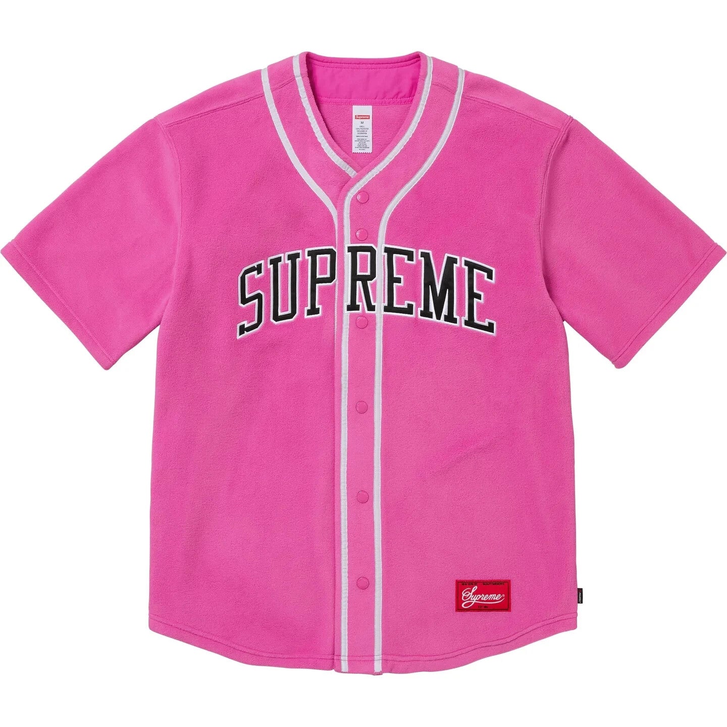 Supreme Polartec Baseball Jersey Pink