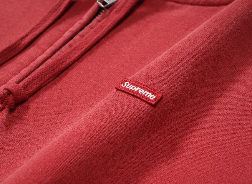 Supreme Small Box Zip Up Hooded Sweatshirt "Dark Red"