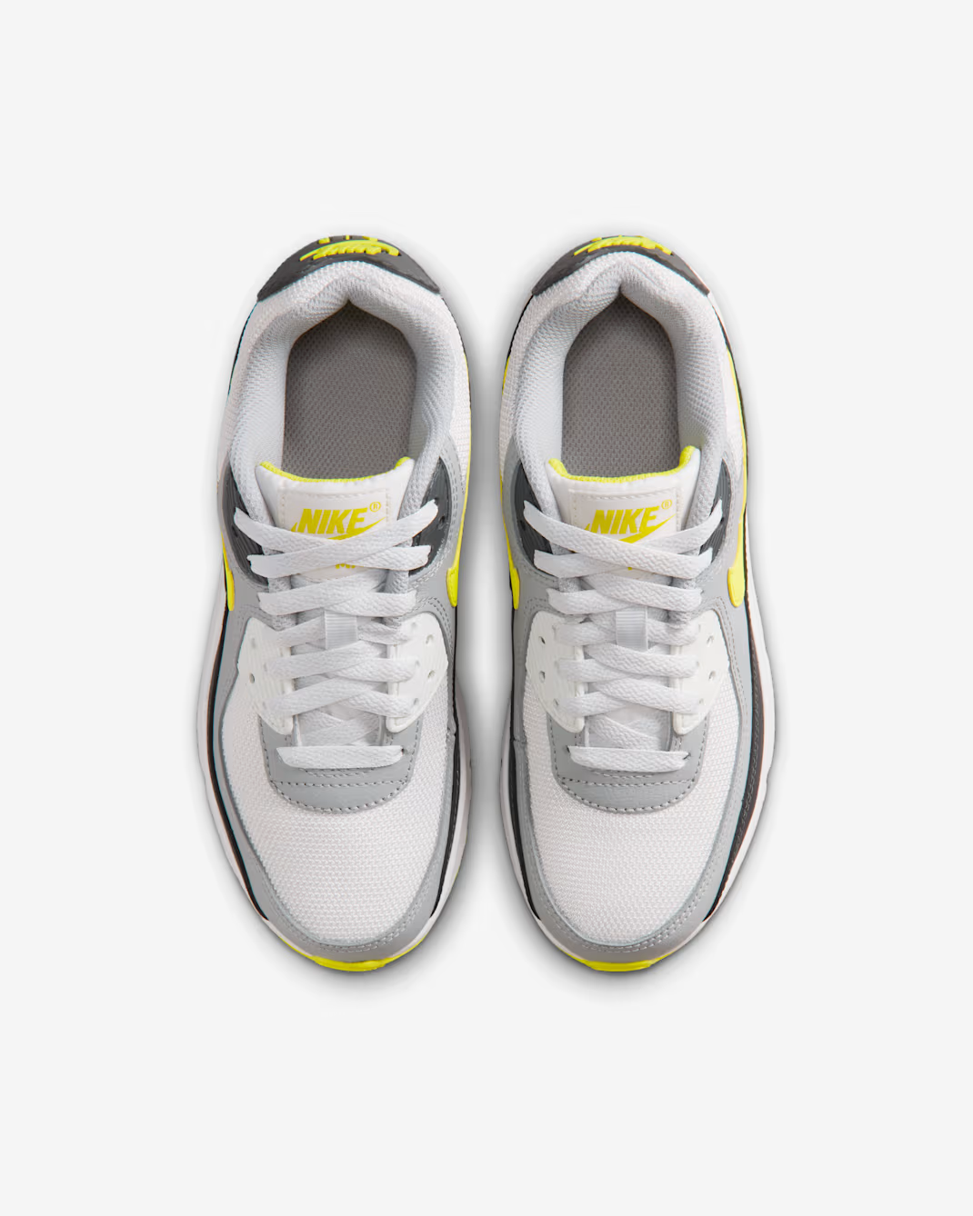IQ0098-100 Nike GS Air Max 90 Off White Dark Smoke Grey Light Smoke Grey Sonic