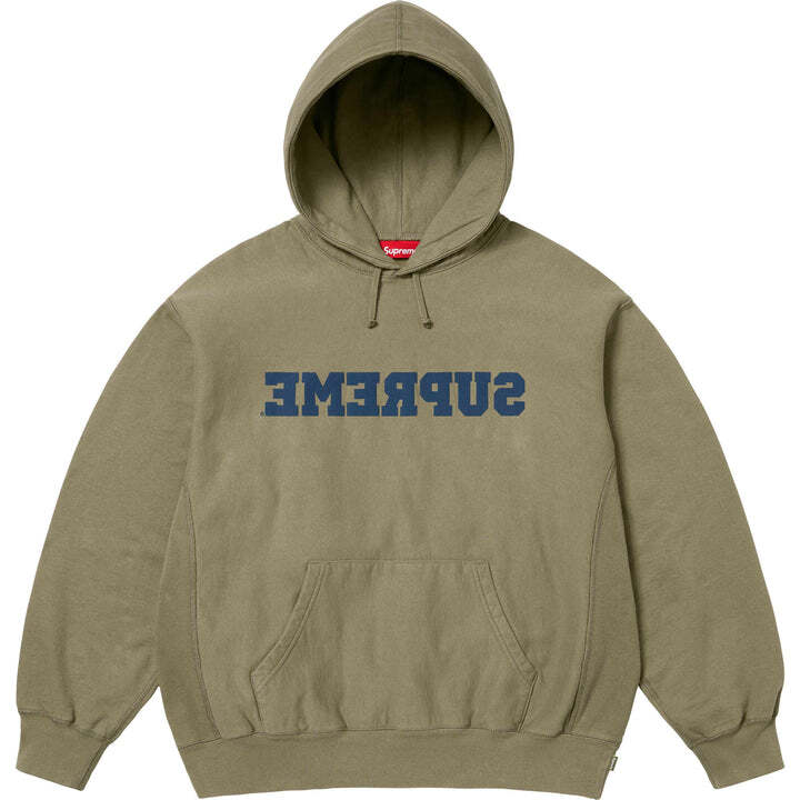 Supreme Reverse Hooded Sweatshirt Olive