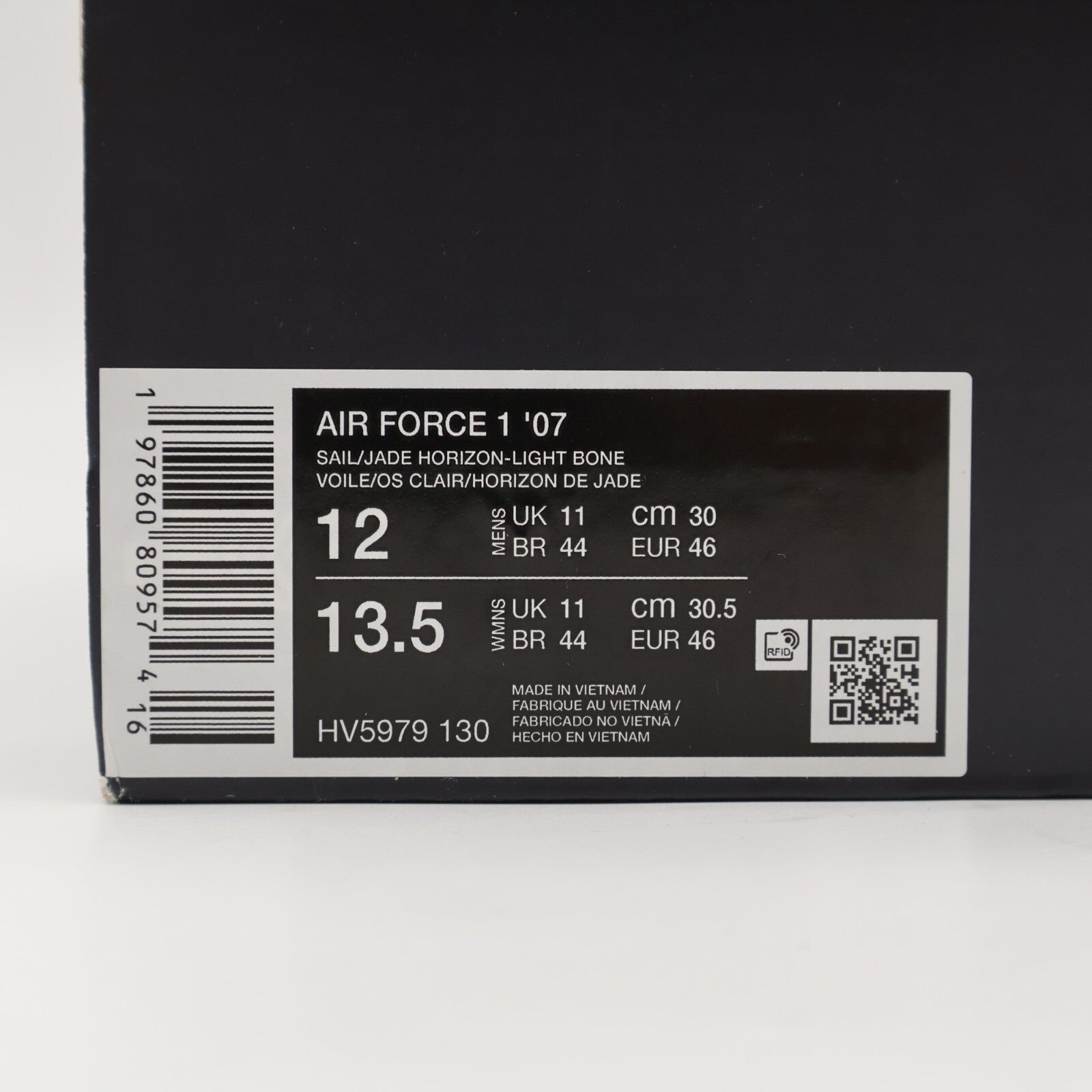 HV5979-130 Nike Air Force 1 Low '07 Sail Light Bone University Red (Men's)