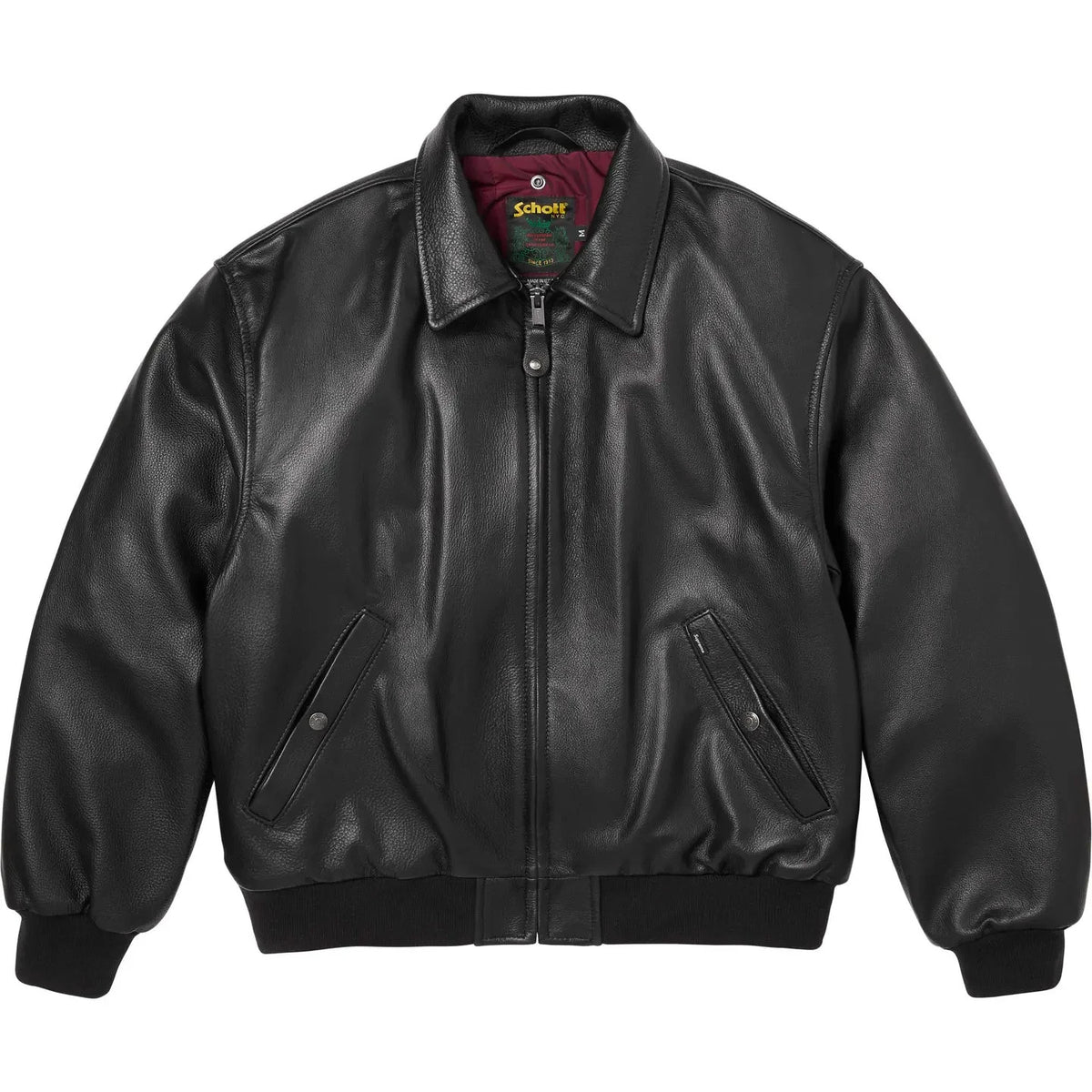 Supreme x Schott Shearling Collar Bomber Jacket Black