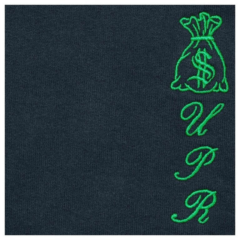 Supreme God Over Money Zip Up Hooded Sweatshirt Navy