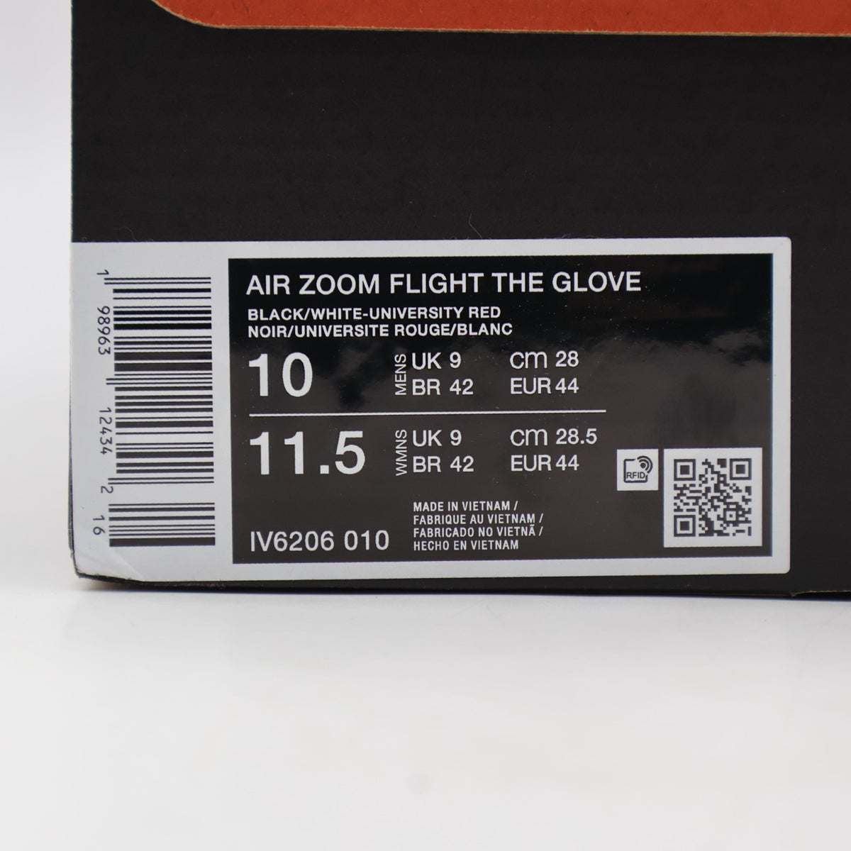 IV6206-010 Nike Air Zoom Flight 98 The Glove Black/University Red/White (Men's)