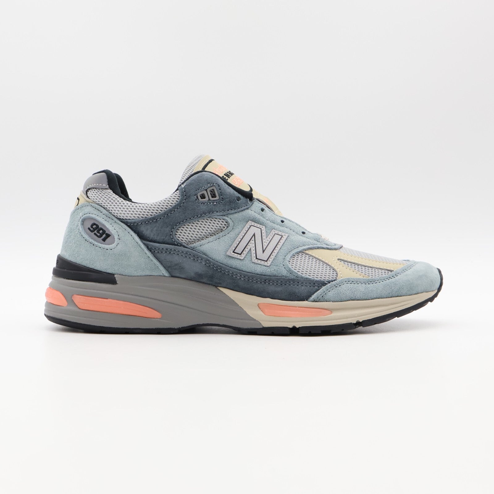 U991SG2 New Balance 991V2 Blue Silver MiUK Turbulence Quiet Grey Pink (Men's)