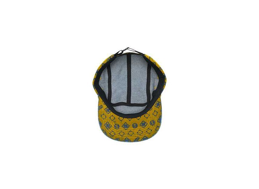 Supreme Flocked Denim Camp Cap Mustard