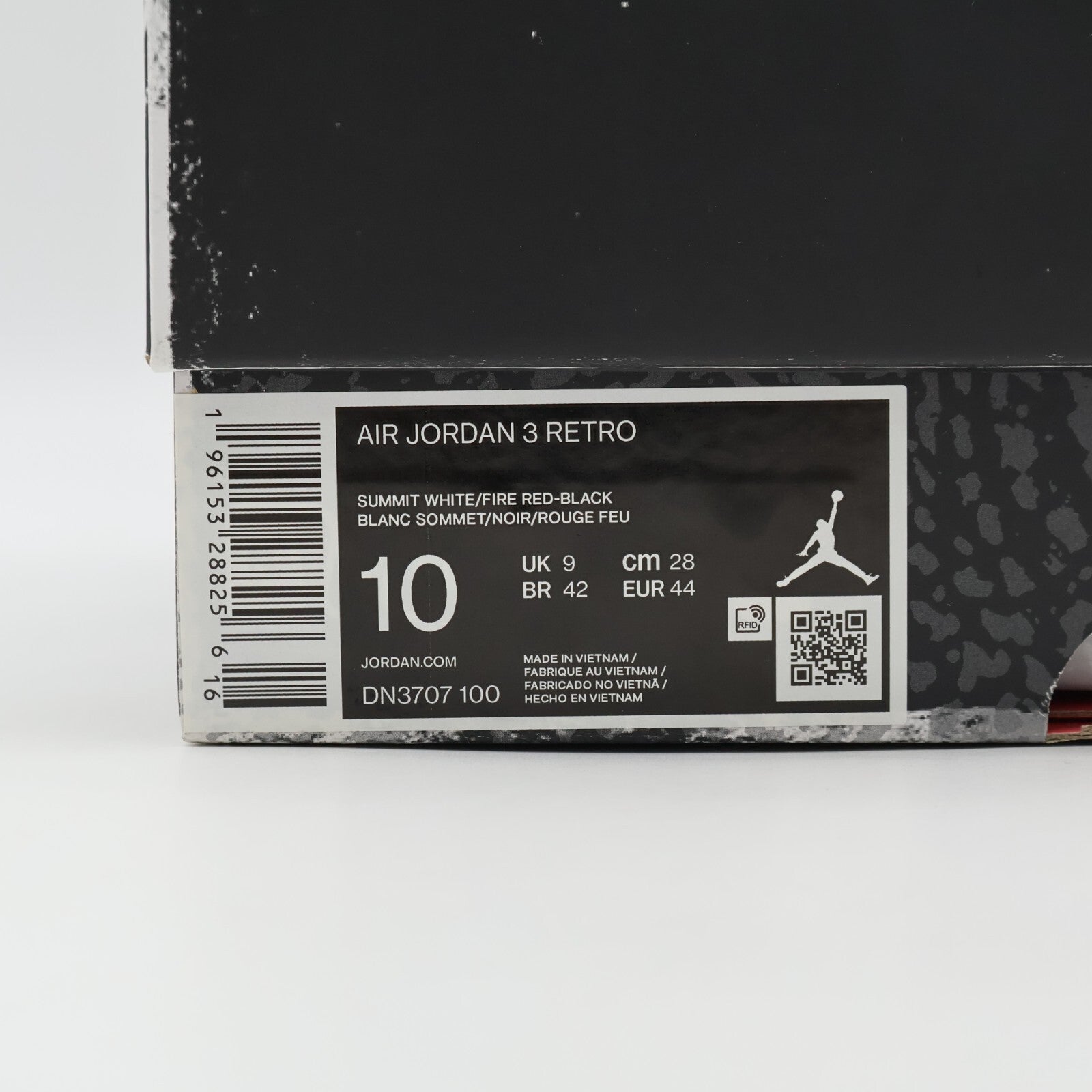 DN3707-100 Nike Air Jordan 3 Retro White Cement Reimagined Fire Red (Men's)