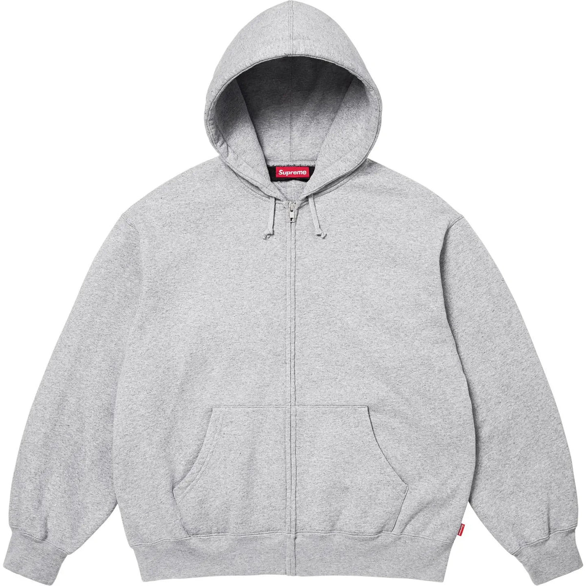 Supreme Cut Out Zip Up Hooded Sweatshirt Heather Grey