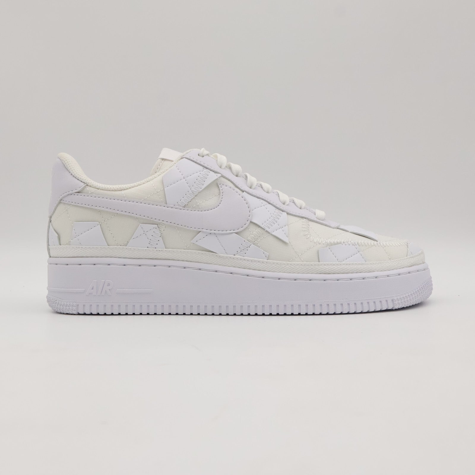 DZ3674-100 Nike Air Force 1 Low Billie Eilish Triple White Off Patch Work Mosaic