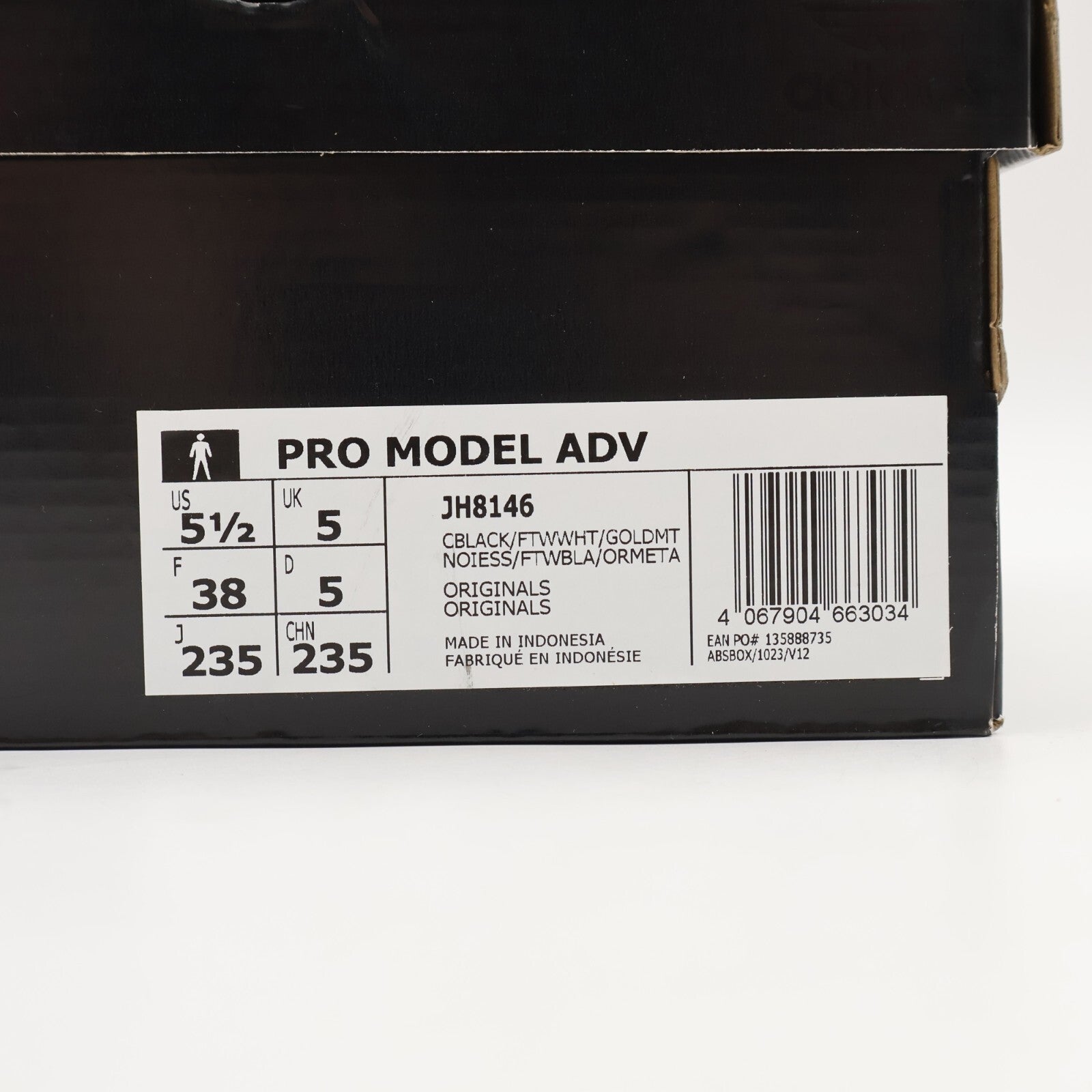 JH8146 adidas Originals Pro Model Mid Core Black Cloud White Gold (Men's)