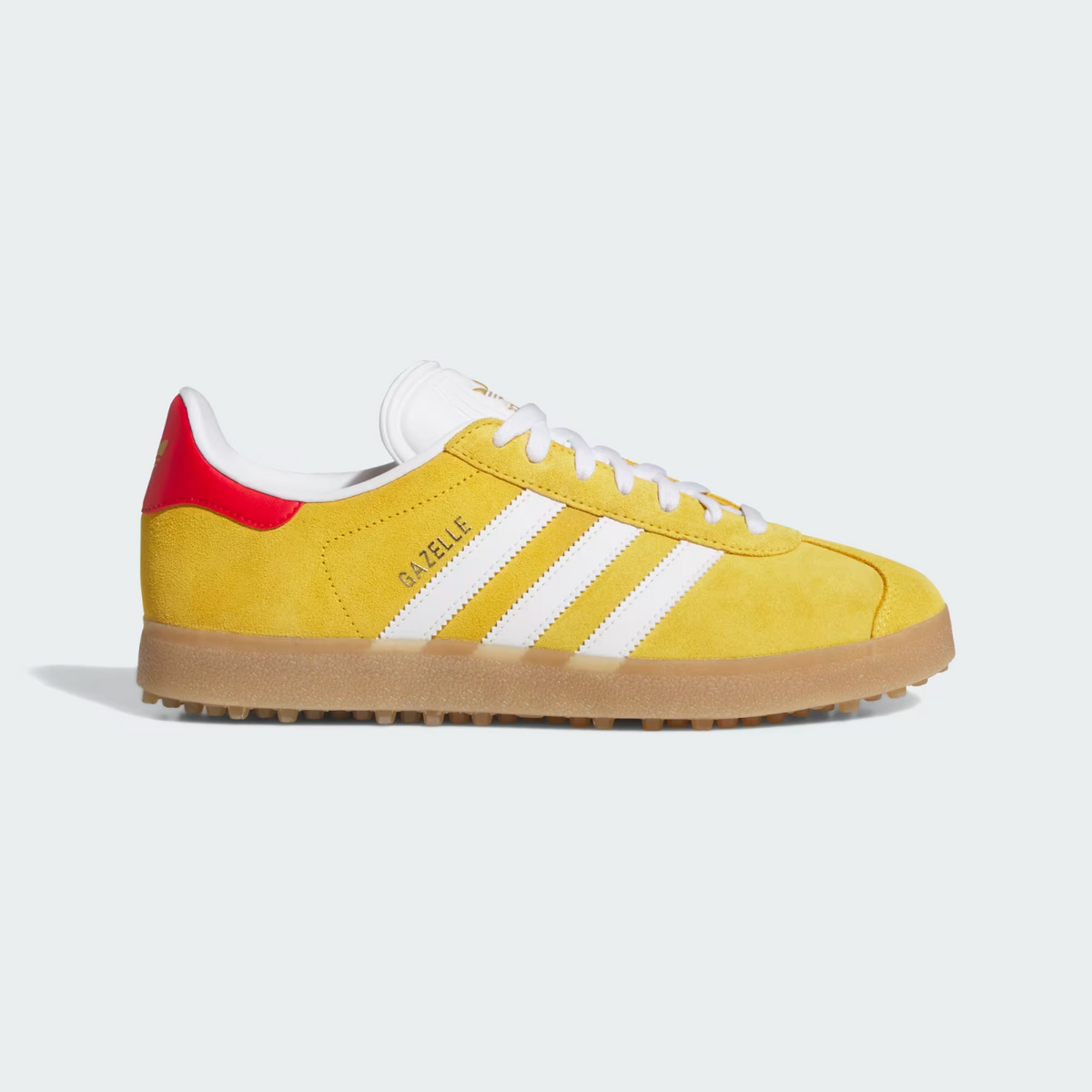JS1896 adidas Gazelle Spikeless Golf Bold Gold/Cloud White/Better Scarlet (Men's