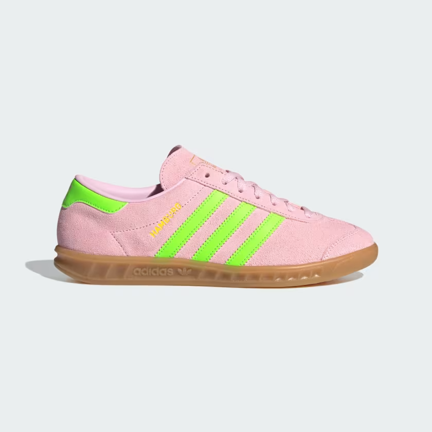 JS0683 adidas Originals Hamburg Clear Pink Solar Green Gold Metallic (Women's)