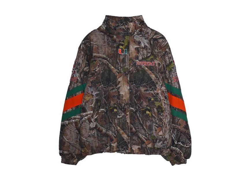 Supreme Mitchell & Ness NCAA Hooded Stadium Jacket Leaves