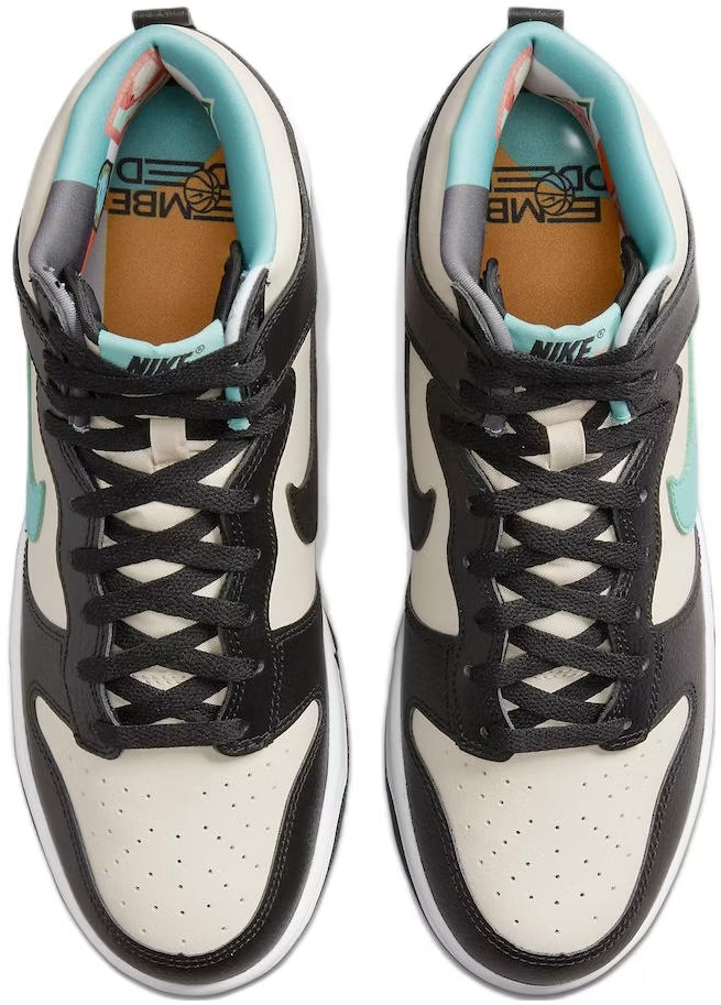 DO9455-200 Nike Dunk High Retro EMB "Pearl White and Washed Teal" (Men's)