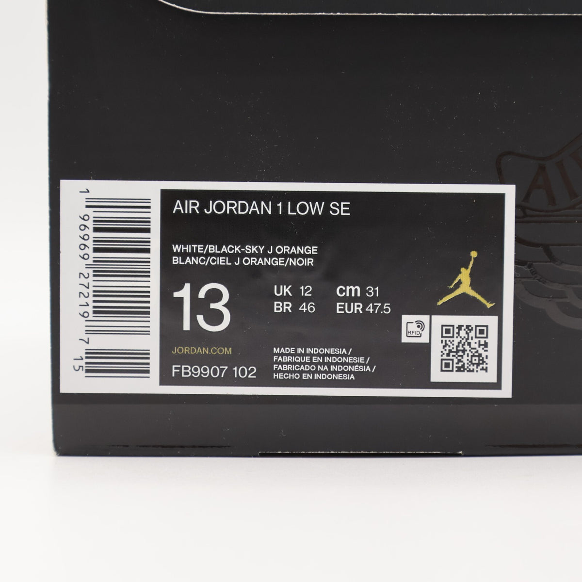 FB9907-102 Nike Air Jordan 1 Low SE White Sky J Orange Sky J Mauve Black (Men's)