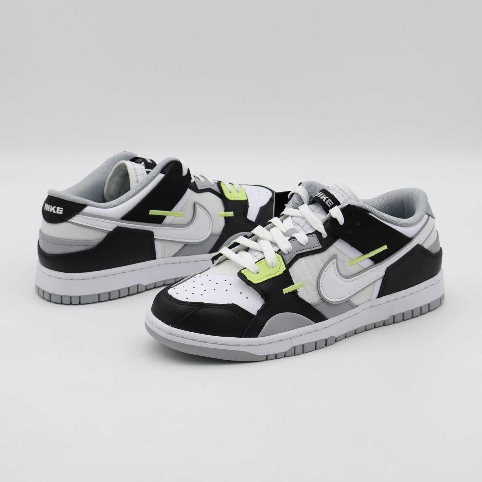 DC9723-001 Nike Dunk Low Scrap Wolf Gray Light Lemon Twist Black White Grey