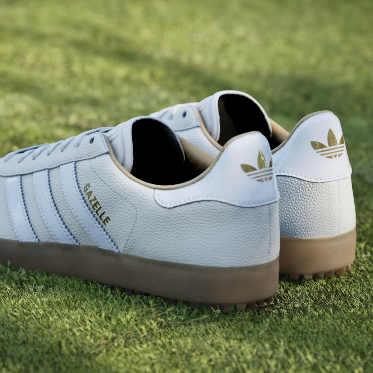 JI4156 adidas Gazelle Lux Spikeless Golf Chalk White/Cloud White/Gum (Men's)