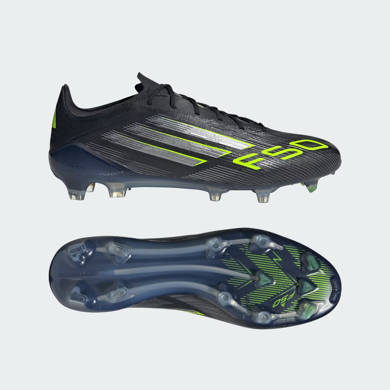 JH7616 adidas F50 Elite Firm Ground Boots Core Black Iron Metallic  (Men's)