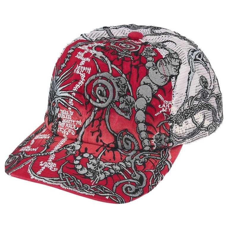 Supreme Wombat Embroidered Mesh Back 6-Panel Red