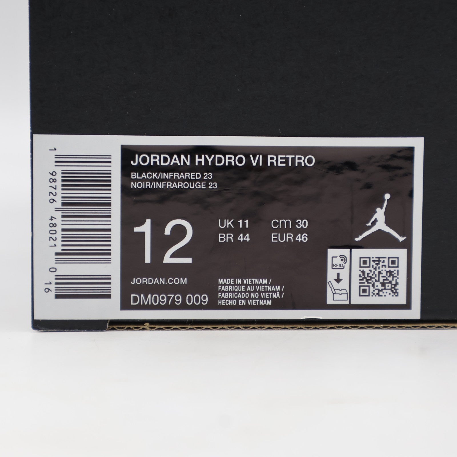 DM0979-009 Nike Jordan Hydro 6 Retro Slide Black Infrared 23 (Men's)