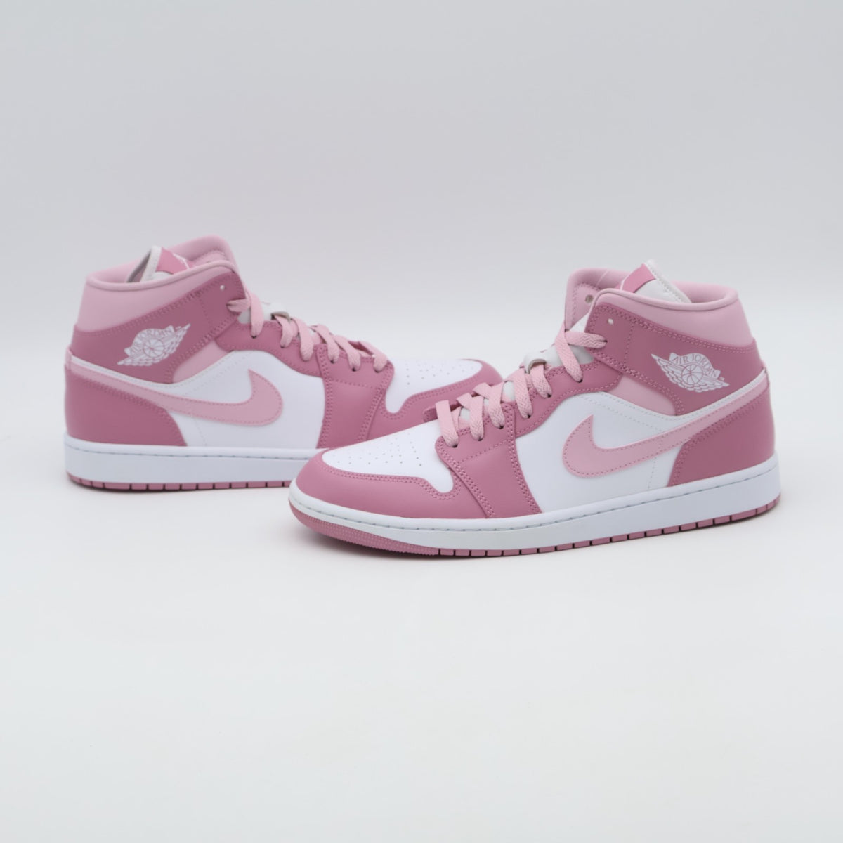 BQ6472-605 Nike Women's Air Jordan 1 Mid Elemental PinkIced Carmine (Women's)
