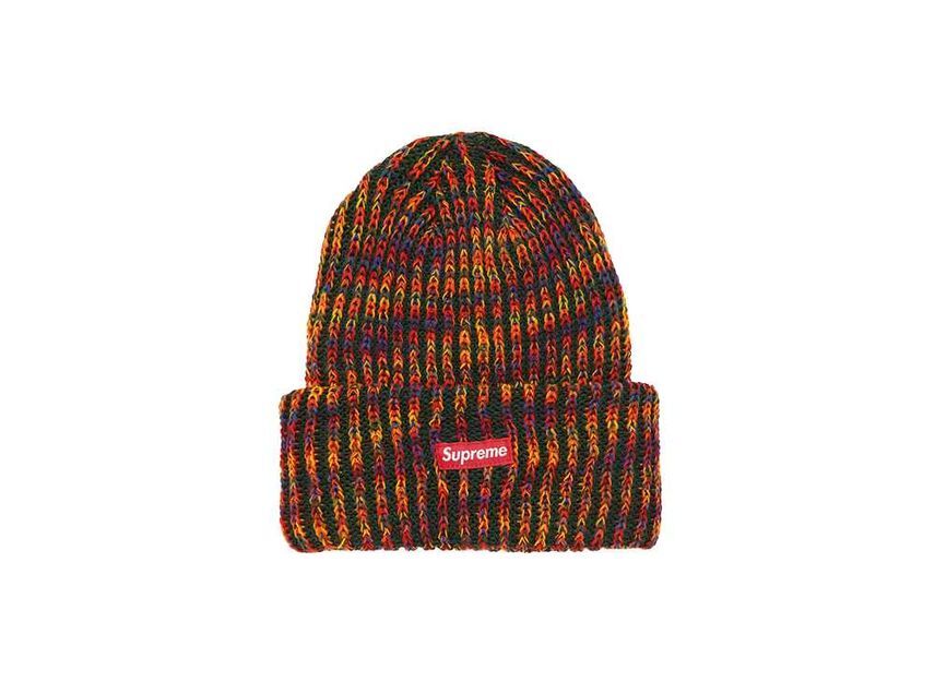 Supreme Rainbow Loose Gauge Beanie Olive