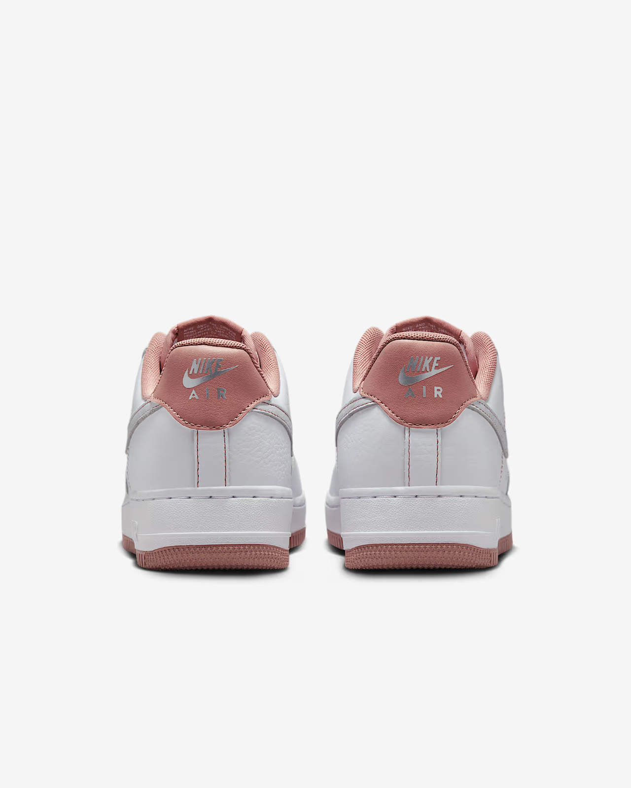 IB6543-100 Nike Air Force 1 Low White Metallic Silver Particle Pink (Women's)