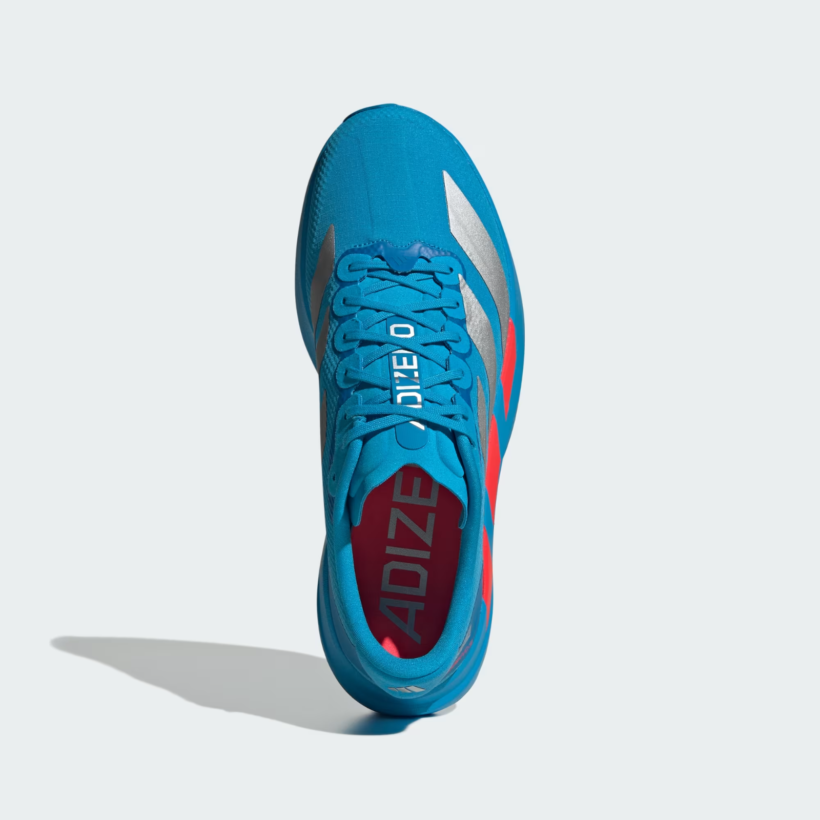 JR2023 adidas Adizero EVO SL Woven Solar Blue Silver Metallic Lucid Red (Men's)