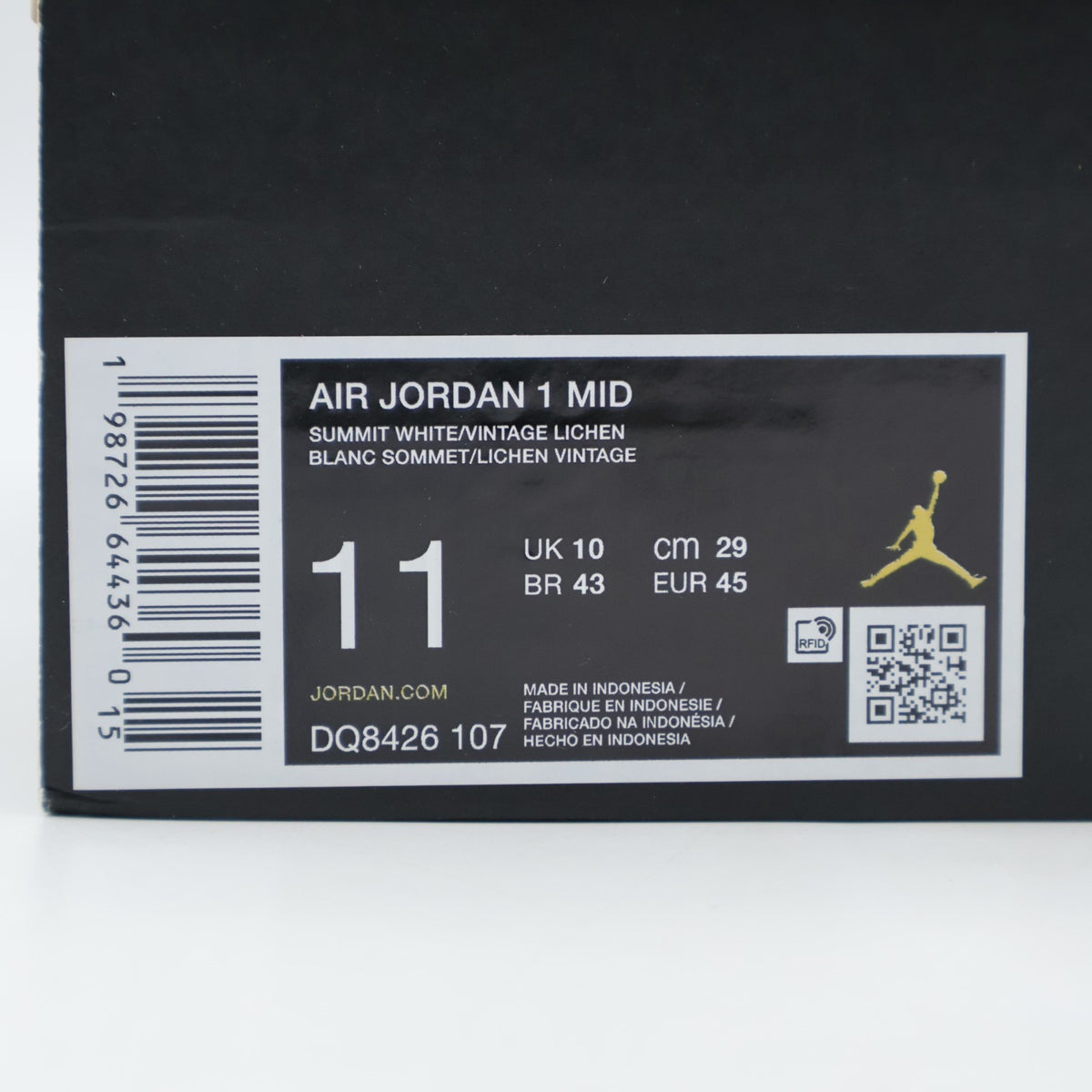 DQ8426-107 Air Jordan 1 Mid Summit White Vintage Lichen (Men's)